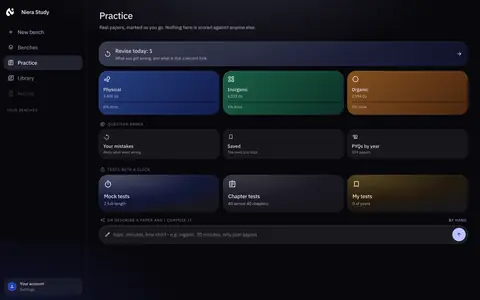 Practice by chapter in Niera Study.